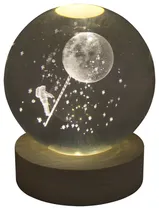 Lâmpada Esfera de Cristal 3D Escada/Lua