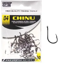 Anzol Marine Sports Chinu Black Nickel 04 com 50 Pçs