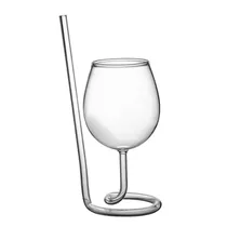 Copo de Vidro Vampiro com Canudo Integrado 300ML