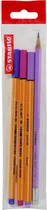 Kit Stabilo Point 88 + Lápis Roxo - 4 Unidades