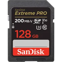 Memória SD Sandisk Extreme Pro 200-90 MB/s C10 U3 V30 128 GB (SDSDXXD-128G-GN4IN)