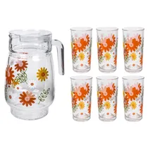 Conjunto de Jarra e Copos de Vidro 12X6.2CM - 7 Peças