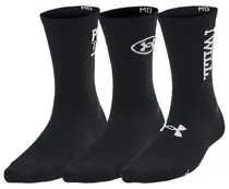 Meias Under Armour Essential Mid Crew 1382942-001 (3 Pares)