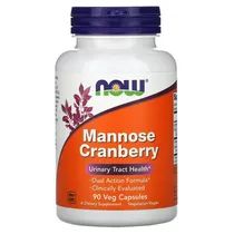 Now Vitamina Mannose Cranberry 90CAPS Plastico Naranja