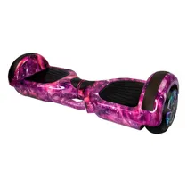 Scooter Eletrico Interbras 6.5" Bluetooth LED + Bolsa - Rosa Galaxia