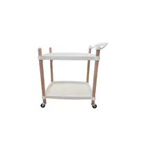 Mesita de Servicio/Gueridon Cuadrado Blanco
