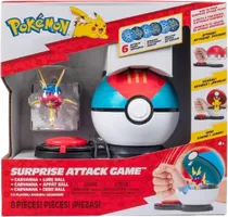Pokémon Surprise Attack Game Carvanha + Lure Ball Jazwares - PKW3717 (8 PCS)