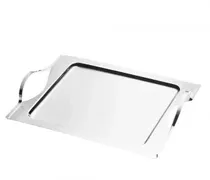 Riva Plata Bandeja Rectangular Mediana Plateada Ferrara