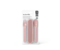 Suavinex Nuery Cubierto + Estuche Forest Polipropileno 12M+ Rosa