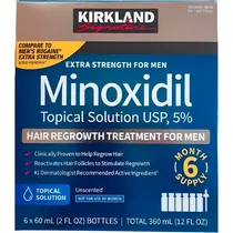 Tratamento Capilar Kirkland Minoxidil - 6 X 60ML