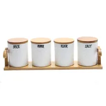 Potes de Cerâmica – Conjunto com 4 Peças 10X7 CM + Soporte