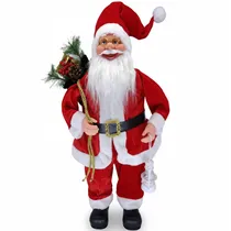 Enfeite de Natal Papai Noel 6242-32232 com Sacola 62CM - Branco/Vermelho