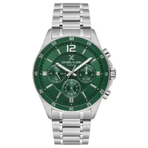 Relogio Analógico Masculino Daniel Klein DK.1.13972-3 Exclusive Gent / Pulseira de Aço Inoxidável - Prata/Verde