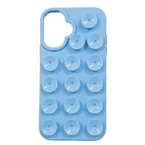 Capa de Silicona Ventosa para iPhone 16 - Azul Celeste