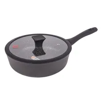 Frigideira Indução Ucc Life Preta 26CM com Tampa