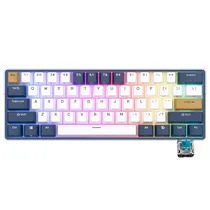 Teclado Mecânico Royal Kludge Mini RK61 Plus, 60%, RGB, Wireless, s/Fio, Switch Blue, RK61PLUS-Whit-Q, Klein Azul