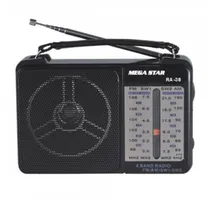 Rádio Portátil/ Antena/ Bateria Megastar RA38 AM/ FM/ 4 Bandas