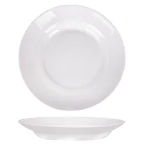 Prato de Vidro Branco Fundo de 22CM
