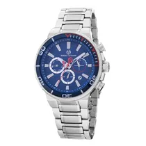 Relógio Analógico Masculino Sergio Tacchini ST.1.10035-4 com Pulseira de Aço Inoxidável - Prata e Azul