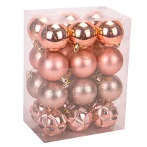 Bolas de Natal Decoração para Árvore Rose Golde
