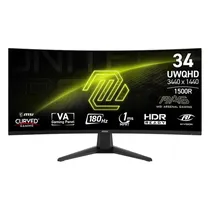 Monitor MSI Mag 346CQ 34" Uwqhd Curvo 180HZ HDMI DP - Preto