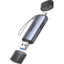 Leitor de Cartão Ugreen CM184 USB 2 Em 1 - Cinza