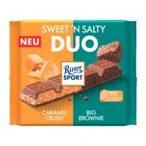 Barra Chocolate Ritter Sport Duo Sweet"N Salty 218G