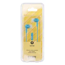 Fones de Ouvido Coby CE-102 - 3.5MM - com Microfone - Azul Fones de Ouvido Coby CE-102 - 3.5MM - com Microfone - Azul