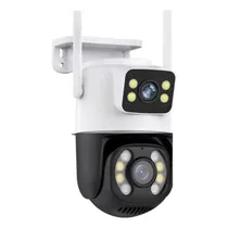 Camera de Segurança Smart Wifi s-Q31 / 6MP / 12V / 360º / Microfone / Alarma / Detecçao Humana / App Icsee - Branco/ Preto
