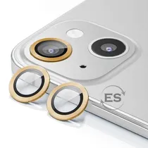 Película de Câmera de Vidro para iPhone 14 / 14 Plus Anéis de Metal/Anti-Riscos 4LIFE Um Conjunto (2 Peças) - Dourado