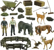 Toys Set de Animais Selvagens Zhong Jieming Q9899-ZJ101-D (20 Peças)