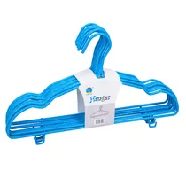 Kit 10 Cabides Roupa Azuis Plástico 43X23CM