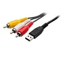 Cabo USB p/ 3RCA 1.5M Microfins Preto