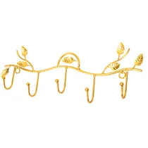Gancho de Parede Decorativo Desenho Folha 10 X 33 CM Dorado