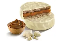 Alfajor La Vascongada Recheio Doce de Leite Cobertura Chocolate Branco 60G