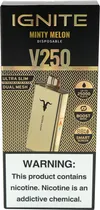 Vape Descartável Ignite V250 Minty Melon 25000 Puffs Gold