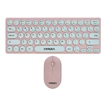 Teclado e Mouse Sem Fio Satellite AK-6031G Mini, Portugues, Rosa