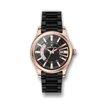 Relógio Analógico Masculino Daniel Klein Premium DK.1.12313-4 - Preto e Rosa Ouro