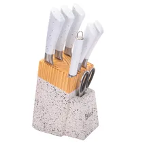 Facas para Cozinha Elegance Suporte Cepo 7 Peças Bass.