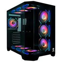 Gabinete Gamer, Aquario, Sate K904, Mid Tower, Argb, ATX, Frontal e Lateral Vidro Temperado, 10X Fans, Preto 120MM Argb  Gabinete Ga...