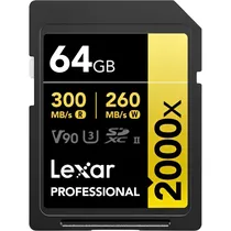 Memória SD Lexar Profissional Gold 2000X 300-260MB/s (LSD2000064G-BNNNG)