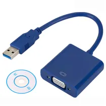 Cabo Adaptador USB 3.0 para VGA Femea - Azul