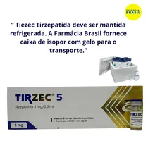 Tirzec Tirzepatida 5MG 1 Ampola 2ML para 4 Aplicações de 5MG/0 .5ML. Temos Caixa de Isopor e Gelo.