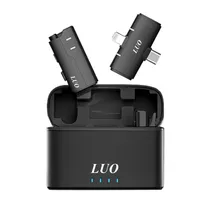 Microfone Sem Fio Luo LU-B24 para Smartphone / 2 Microfones / USB-C / Lightning - Preto