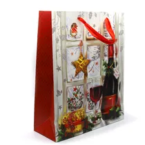 Saco Natalino com Design de Taça de Vinho Tamanho M