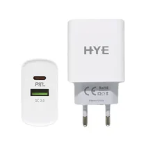 Cargador Hye HYEC9+ Turbo USB+USB-C / 3.0 / 20W
