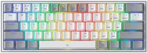 Teclado Gaming Redragon Fizz Rainbow K617-R Branco/Cinza (Inglês com Fio) Switch Azul
