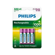 Pilha Philips AAA Recarregavel R03B4RTU10/97 1000 Mah - 4 Unidades