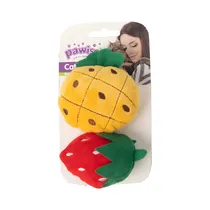 Juguete para Mascota Pawise 27813 Meow Meow Life Peluche de Piña Y Fresa 2 Piezas