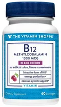 The Vitamin Shoppe B12 Methylcobalamin 1000MCG Black Cherry (60 Lozenges)